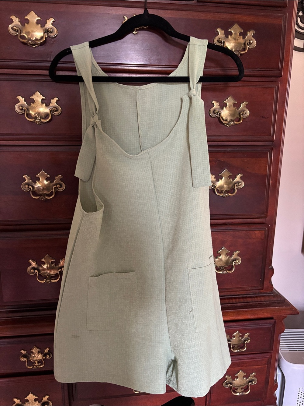 Sage Green Tie-Strap Women’s Romper Dress
